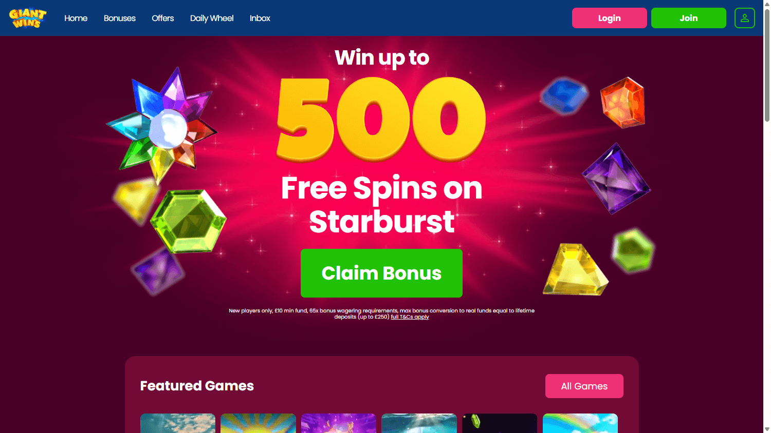 Giant Wins Casino Desktop screenshot